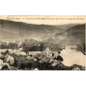 Meuse Valley 13. Panorama of Laval-Dieu Mountain of the 4 Sons Aymon Postcard